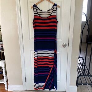 Calvin Klein XL L Striped Multicolor Maxi Dress